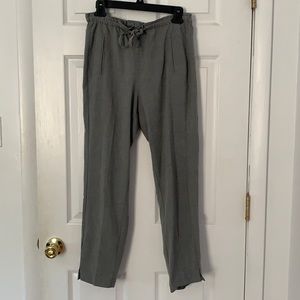 Light Gray YAS Paper Bag Waist Ankle Pants Sz S